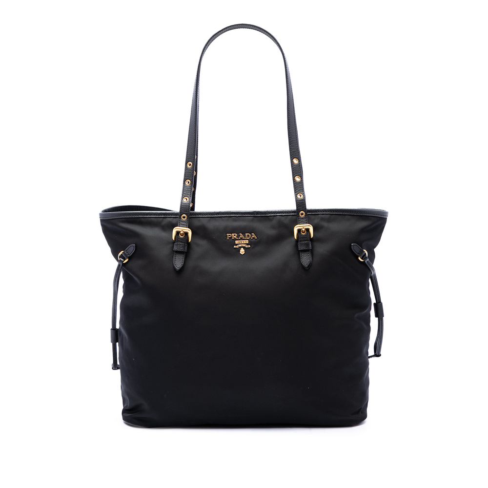 Pre-Loved Prada Saffiano Trimmed Tessuto Tote